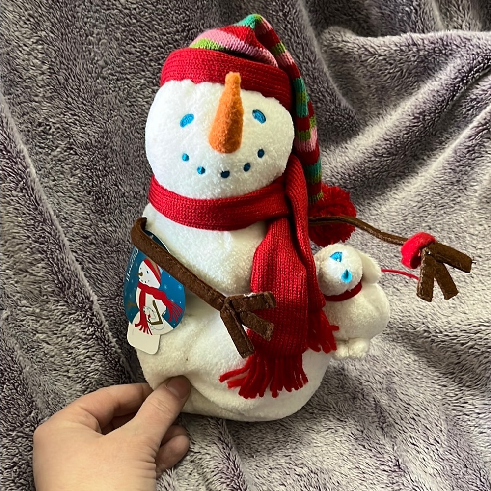 New, 2006 Holiday Season, Starbucks, Holiday Snowman w/ Dog Plushy